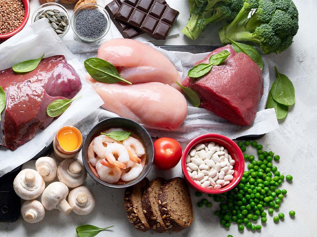 A spread of healthy foods on a counter